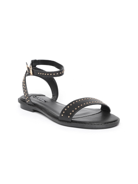 

Van Heusen Women Black Solid Open Toe Flats