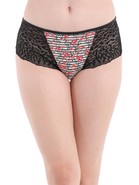 

Clovia Women Black Printed Lace Basic Briefs PN2659P13XL