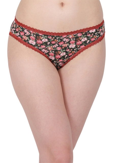 

Clovia Women Maroon & Black Printed Bikini Brief PN2639P22XL