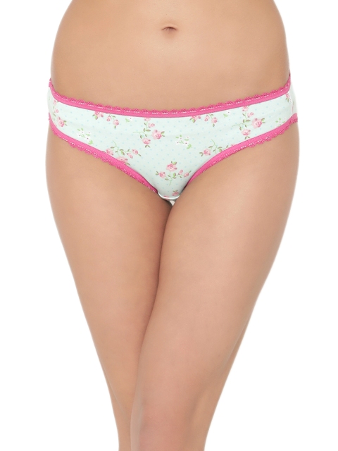 

Clovia Women Green & Pink Printed Bikini Brief PN2639P11XL