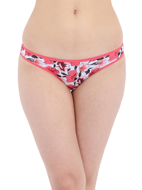 

Clovia Women Pink Low Waist Floral Print Bikini Briefs PN2693P22
