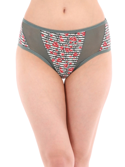 

Clovia Women Grey Printed Mid Waist Hipster Briefs PN2670P13XL