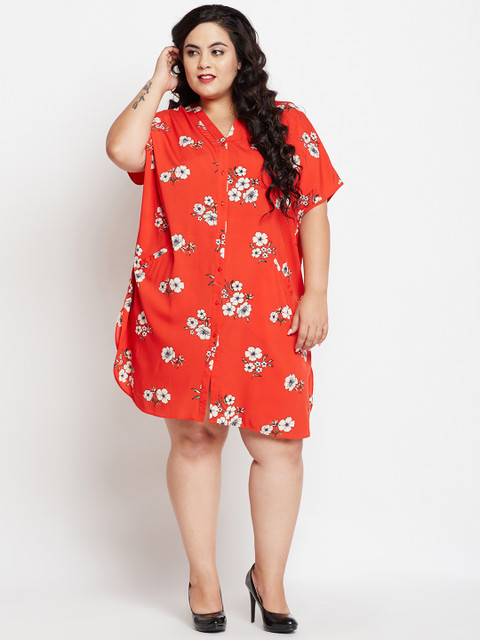 

NuBella Plus Size Women Red Printed A-Line Dress