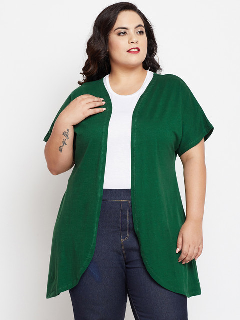 

NuBella Plus Size Green Solid Open Front Shrug