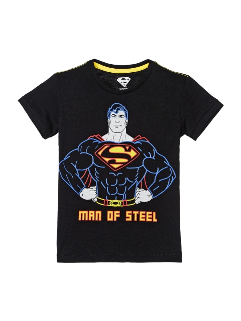 

Kids Ville Superman featured Black Tshirt for Boys