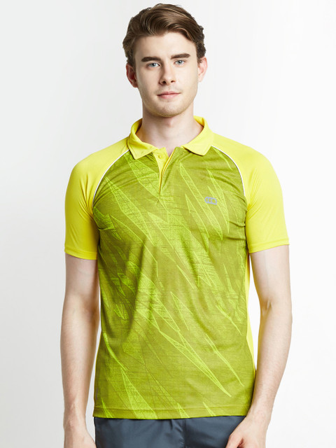 

Ajile by Pantaloons Men Yellow Printed Slim Fit Polo Collar T-shirt