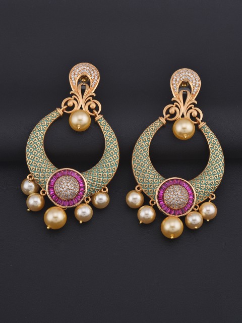 

Tistabene Teal & Purple Contemporary Drop Earrings