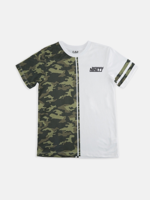 

Ajile by Pantaloons Boys White Self Design Round Neck T-shirt