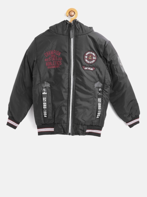 

Fort Collins Boys Black Solid Bomber Jacket