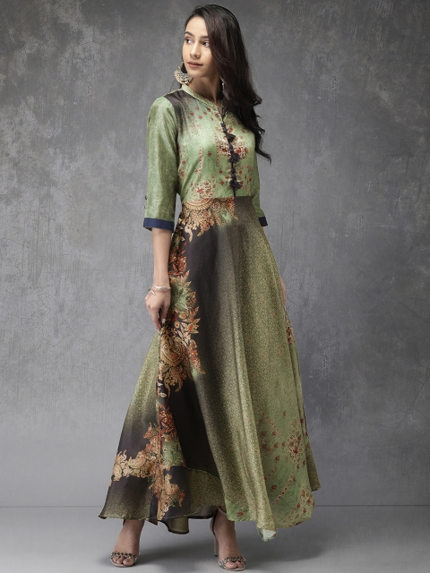 

Anouk Women Green Printed Anarkali Kurta