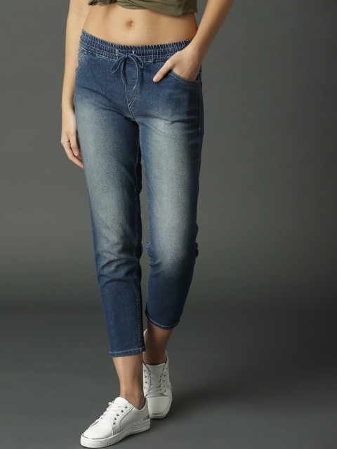 

Roadster Women Blue Slim Fit Mid-Rise Clean Look Stretchable Cropped Jeans
