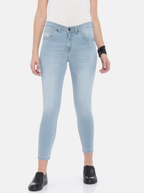 

Roadster Women Blue Skinny Fit Mid-Rise Clean Look Stretchable STYLED POCKET DENIM Jeans