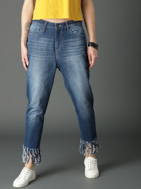 

Roadster Women Blue Boyfriend Fit Mid-Rise Clean Look Jeans
