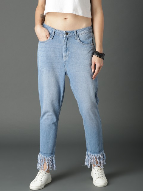 

Roadster Women Blue Boyfriend Fit Mid-Rise Jeans