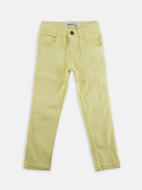 

CHALK by Pantaloons Girls Cream-Coloured Regular Fit Mid-Rise Clean Look Jeans