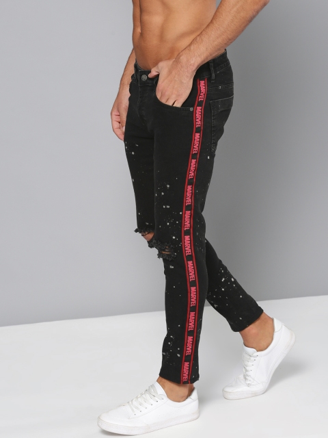 

Kook N Keech Marvel Men Black Skinny Fit Mid-Rise Mildly Distressed Stretchable Jeans