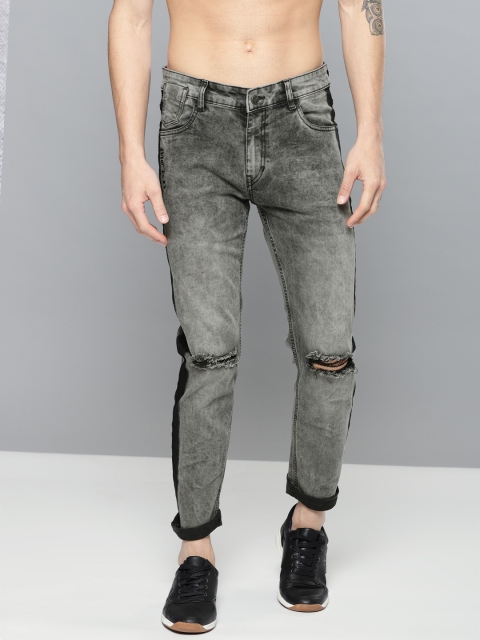 

Kook N Keech Disney Men Grey Skinny Crop Fit Mid-Rise Slash Knee Stretchable Jeans