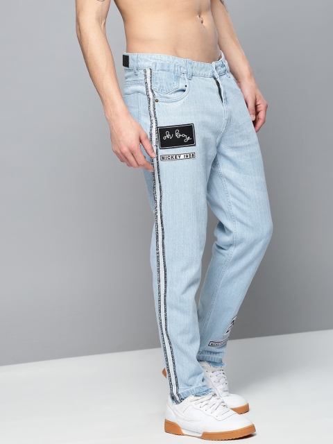

Kook N Keech Disney Men Blue Straight Fit Mid-Rise Side Stripes Jeans