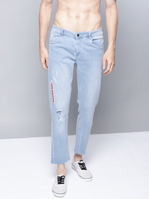 

Kook N Keech Marvel Men Blue Slim Fit Mid-Rise Low Distress Stretchable Jeans