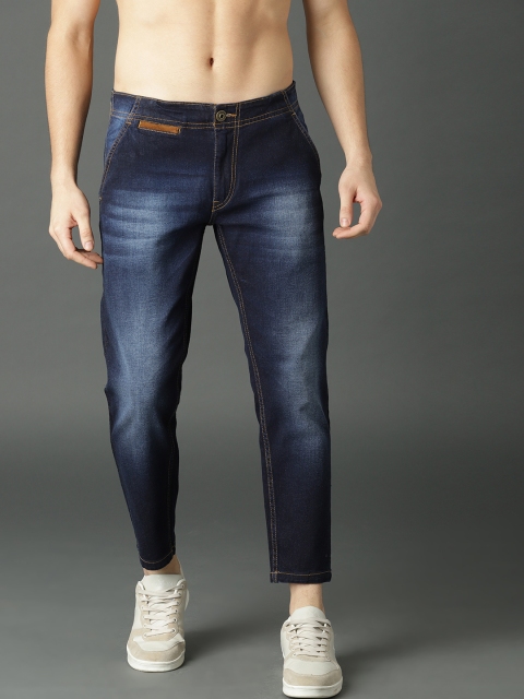 

Roadster Men Navy Blue Jeano Fit Mid-Rise Clean Look Stretchable Ankle Length Jeans
