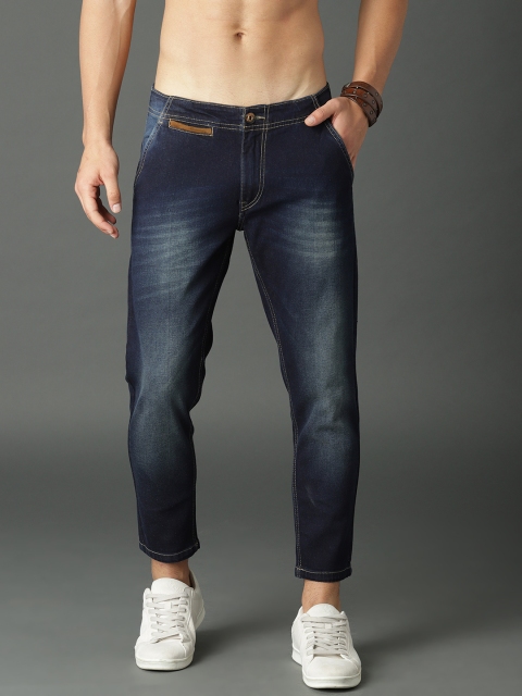 

Roadster Men Blue Regular Fit Mid-Rise Clean Look Stretchable Cropped Jeans