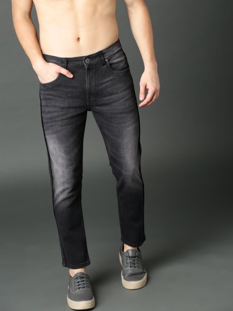 

Roadster Men Black Slim Fit Mid-Rise Clean Look Stretchable Cropped Jeans