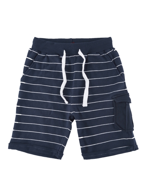 

CHALK by Pantaloons Boys Navy Blue Striped Regular Fit Regular Shorts