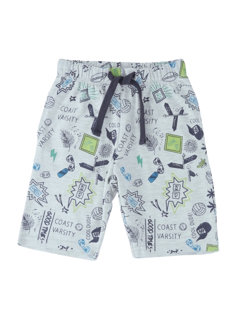 

CHALK by Pantaloons Boys Grey & Blue Printed Regular Fit Regular Shorts