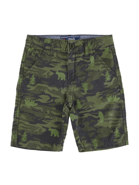 

CHALK by Pantaloons Boys Green Printed Regular Fit Chino Shorts