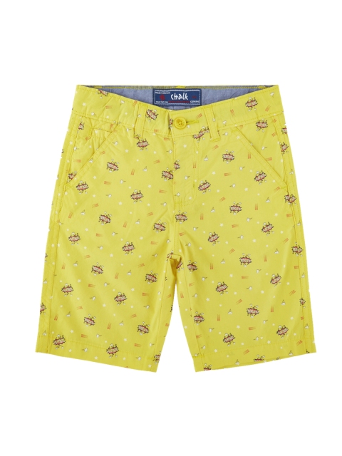 

CHALK by Pantaloons Boys Yellow Printed Regular Fit Chino Shorts