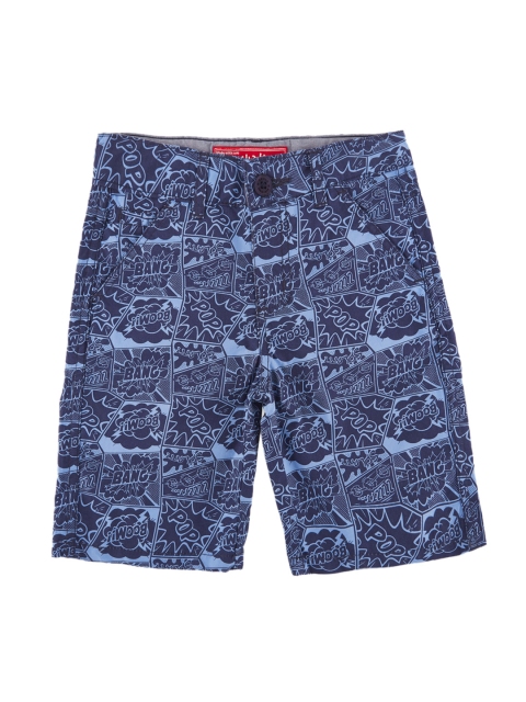 

CHALK by Pantaloons Boys Blue Printed Regular Fit Chino Shorts