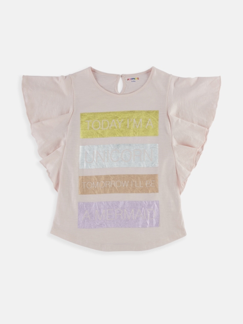 

POPPERS by Pantaloons Girls Pink Printed Round Neck T-shirt
