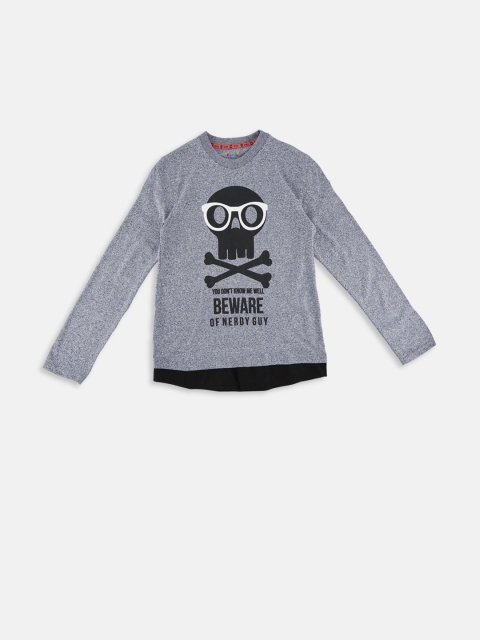 

POPPERS by Pantaloons Boys Grey Printed Round Neck T-shirt