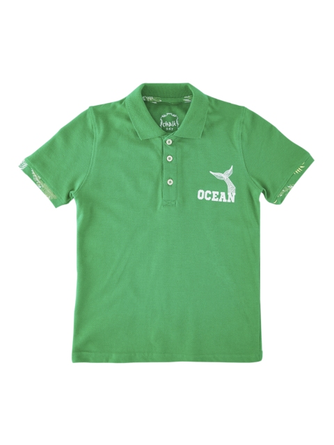 

CHALK by Pantaloons Boys Green Printed Polo Collar T-shirt