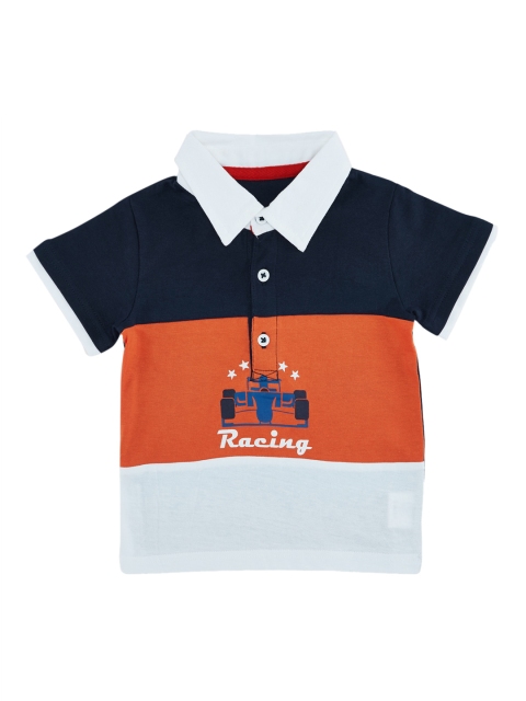 

Chirpie Pie by Pantaloons Boys White Colourblocked Polo Collar T-shirt
