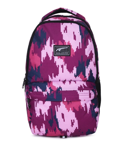 

Puma Unisex Pink & Blue Graphic Print Academy Laptop Backpack