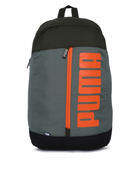

Puma Unisex Olive Green & Grey Brand Logo Printed Pioneer Laptop Backpack