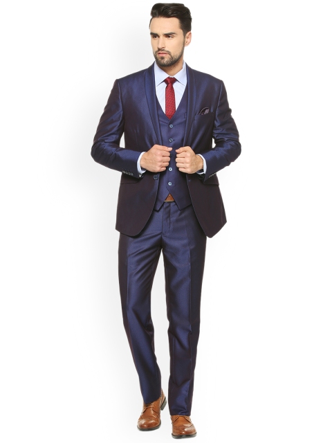

Van Heusen Men Blue Single Breasted Slim Fit Suit