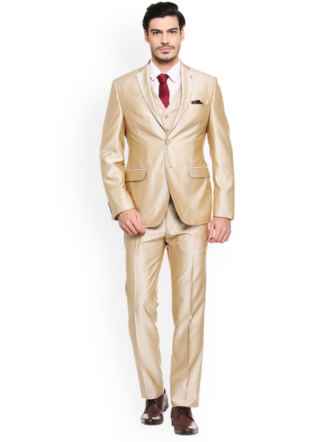 

Van Heusen Men Beige Single Breasted Slim Fit Suit