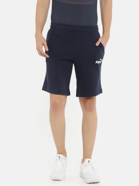 

Puma Men Navy Solid Elevated ESS Slim Sports Shorts, Navy blue