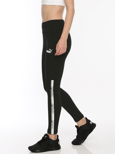 

Puma Women Black Tape Printed Tights