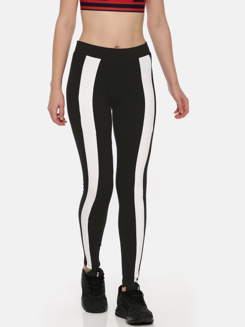 

Puma Women Black & White Classics T7 Solid Tights