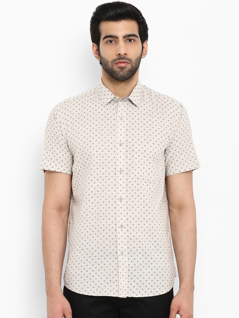 

ColorPlus Men Beige Tailored Fit Printed Casual Shirt