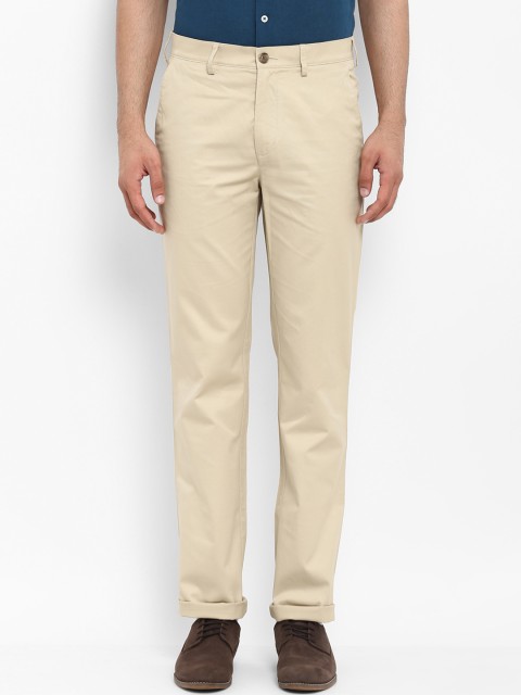 

ColorPlus Men Beige Slim Fit Solid Chinos