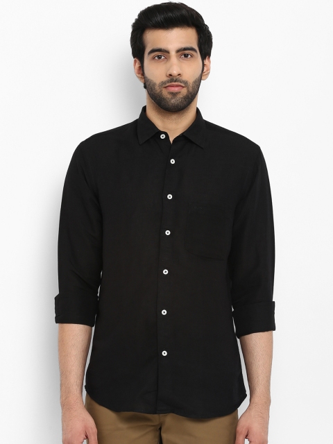 

ColorPlus Men Black Tailored Fit Solid Casual Shirt