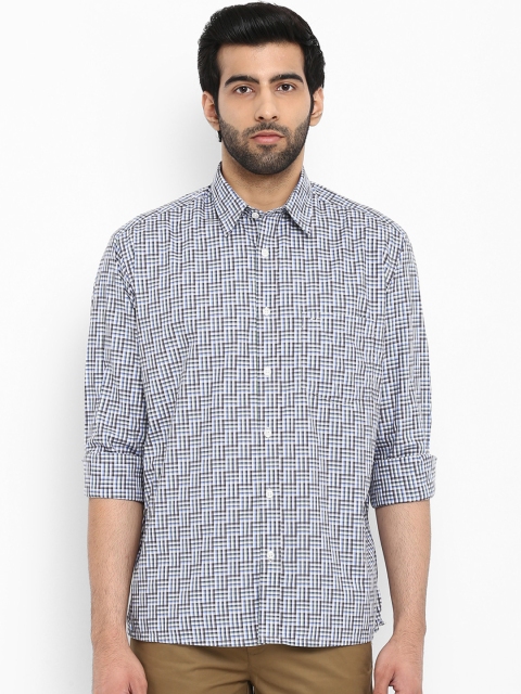 

ColorPlus Men Blue Regular Fit Checked Casual Shirt