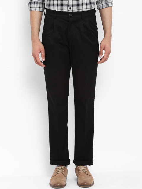 

ColorPlus Men Black Regular Fit Solid Regular Trousers