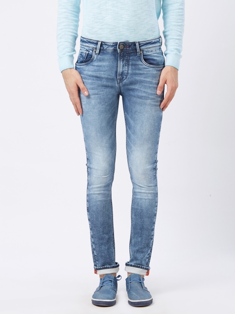 

Killer Men Blue Skinny Fit Mid-Rise Low Distress Jeans