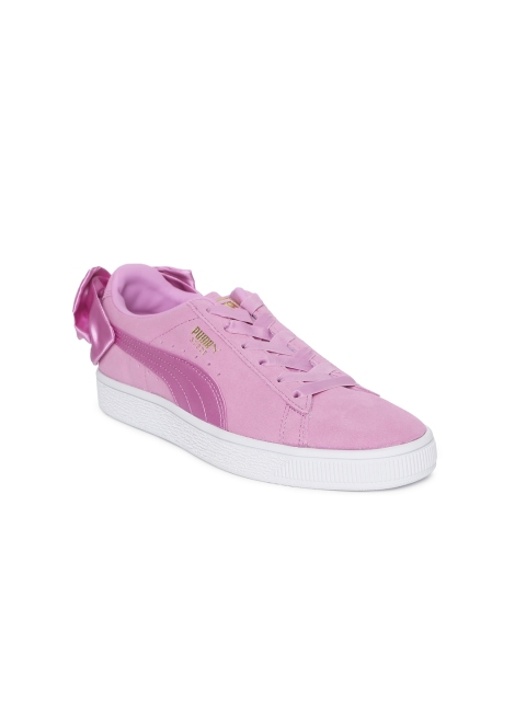 

Puma Girls Pink Suede Bow Jr Sneakers