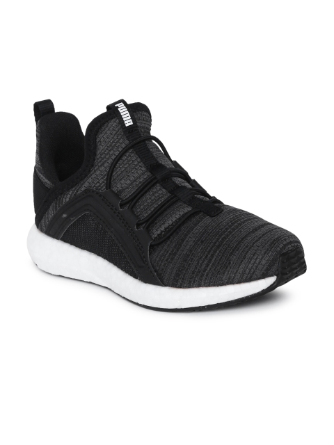 

Puma Kids Grey & Black Textured Mega NRGY Heather Knit AC PS Training Shoes